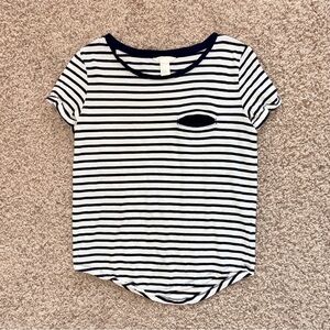 H&M Black and White Striped Short Sleeve Tee